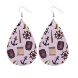 Anchor ocean wind Leather Earrings