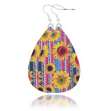 Sunflowers in various colors Leather Earrings