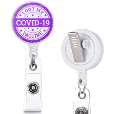 COVID-19  Elephant  Flower  print pattern  Rotary clip telescopic easy pull buckle certificate buckle 3.2cm