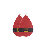 Christmas elk christmas hat christmas tree Leather Earrings