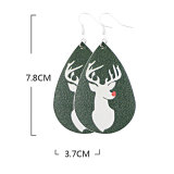 Christmas elk christmas hat christmas tree Leather Earrings