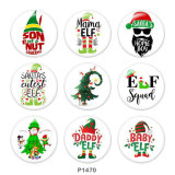 20MM  Christmas   Believe  Print glass snaps buttons