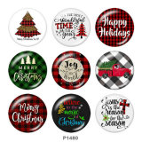 20MM  Christmas  Believe  Print glass snaps buttons