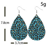 Leopard color Leather Earrings