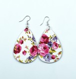 Flowers in various colors Leather Earrings