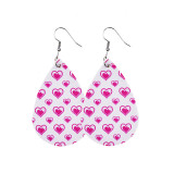 Pink love valentine's day Leather Earrings