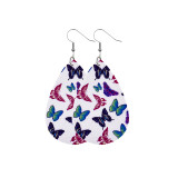 Butterfly color Leather Earrings