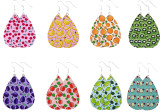 Fruit color Leather Earrings