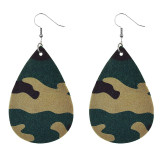 Camouflage color Leather Earrings