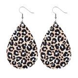 Leopard color Leather Earrings