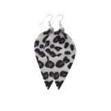 Leopard print plush Leather Earrings