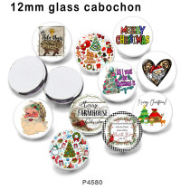 10pcs/lot  Christmas  glass picture printing products of various sizes  Fridge magnet cabochon