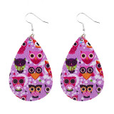 Owl multiple colors Leather Earrings