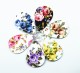 Flowers in various colors Leather Earrings