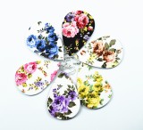 Flowers in various colors Leather Earrings