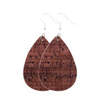 Sawdust wood texture Leather Earrings