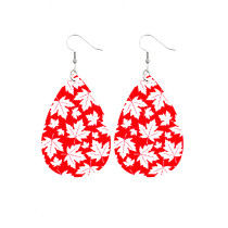 Maple Leaf Thanksgiving Leather Earrings