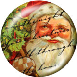 20MM  Christmas  Santa Claus  Print glass snaps buttons