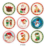 20MM Christmas  Santa Claus  Snowman  Print glass snaps buttons