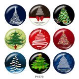 20MM  Christmas   Print glass  snaps  buttons