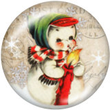 20MM  Christmas  Cat  Dog  Print glass snaps buttons