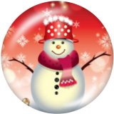 20MM  Christmas  Snowman   Print glass  snaps  buttons
