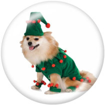 20MM  Christmas  Cat  Dog  Print glass  snaps  buttons