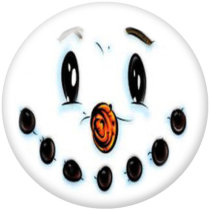 20MM  Christmas  Snowman   Print glass  snaps  buttons