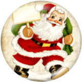 20MM  Christmas  Santa Claus  Print glass snaps buttons