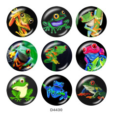 20MM frog Print glass snaps buttons