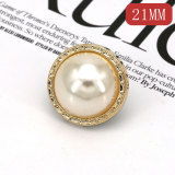 21MM  Resin, Drop oil pearl rhinestones  snap charms fit 20mm snap jewelry