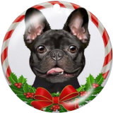 20MM  Christmas  Dog  Print glass  snaps  buttons