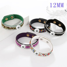 1 buttons leather  new type Bracelet  fit 12mm snaps chunks