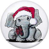20MM  Christmas  Horse  Elephant  Print glass  snaps  buttons