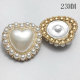 23MM metal love heart pearl peach heart gold plated snap charms fit 20mm snap jewelry