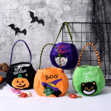 25*13CM Halloween candy bag decoration portable pumpkin bag kindergarten children candy scene layout gift bag cloth bag