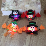 8*10CM New Halloween decorations pumpkin bat glowing brooch with lights dance party props event gift arrangement