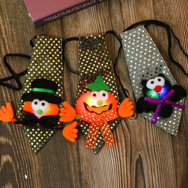 21*13.5CM New Halloween Luminous Sequins Tie Halloween Party Props Children’s Luminous Gifts Ball Show Toys