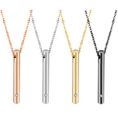 Stainless steel perfume bottle pendant fashion cylindrical pet urn necklace for men and women