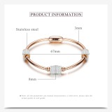 Stainless steel wire rope magnetic buckle diamond bracelet