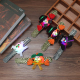 21*9CM New Halloween sequins glowing pumpkin bat ghost clap ring bracelet children's toy Halloween gifts