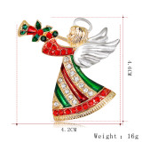 Christmas brooch with angel blowing trumpet