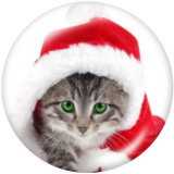 20MM  Christmas  Snowman   Cat  Print  glass snaps buttons