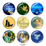 20MM  Christmas  Faith  Print  glass snaps buttons