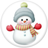 20MM  Christmas  Snowman  Print  glass snaps buttons