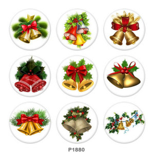 20MM  Christmas   Print  glass snaps buttons