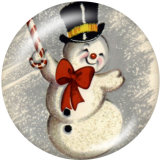 20MM  Christmas  Snowman   Santa Claus   Print  glass snaps buttons