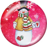 20MM  Christmas  Snowman   Cat  Print  glass snaps buttons