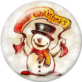 20MM Christmas  Santa Claus  Snowman  Print glass snaps buttons