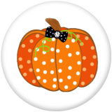 20MM  Thanksgiving   Pumpkin  Print glass snaps buttons